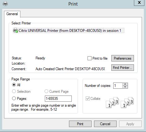 citrix plugin for receiver to print to local wireless printer