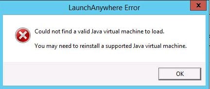 could not find a valid java virtual machine to load?