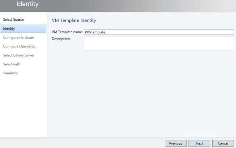Create SCVMM VM Template for use with PVS Streamed VM Setup Wizard